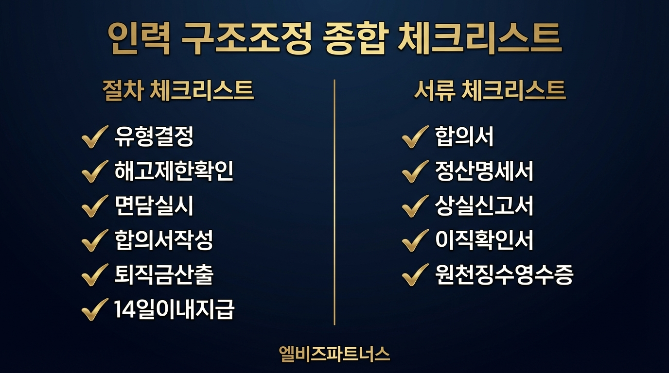 인력 구조조정 종합 체크리스트 — 절차와 서류 한눈에 확인