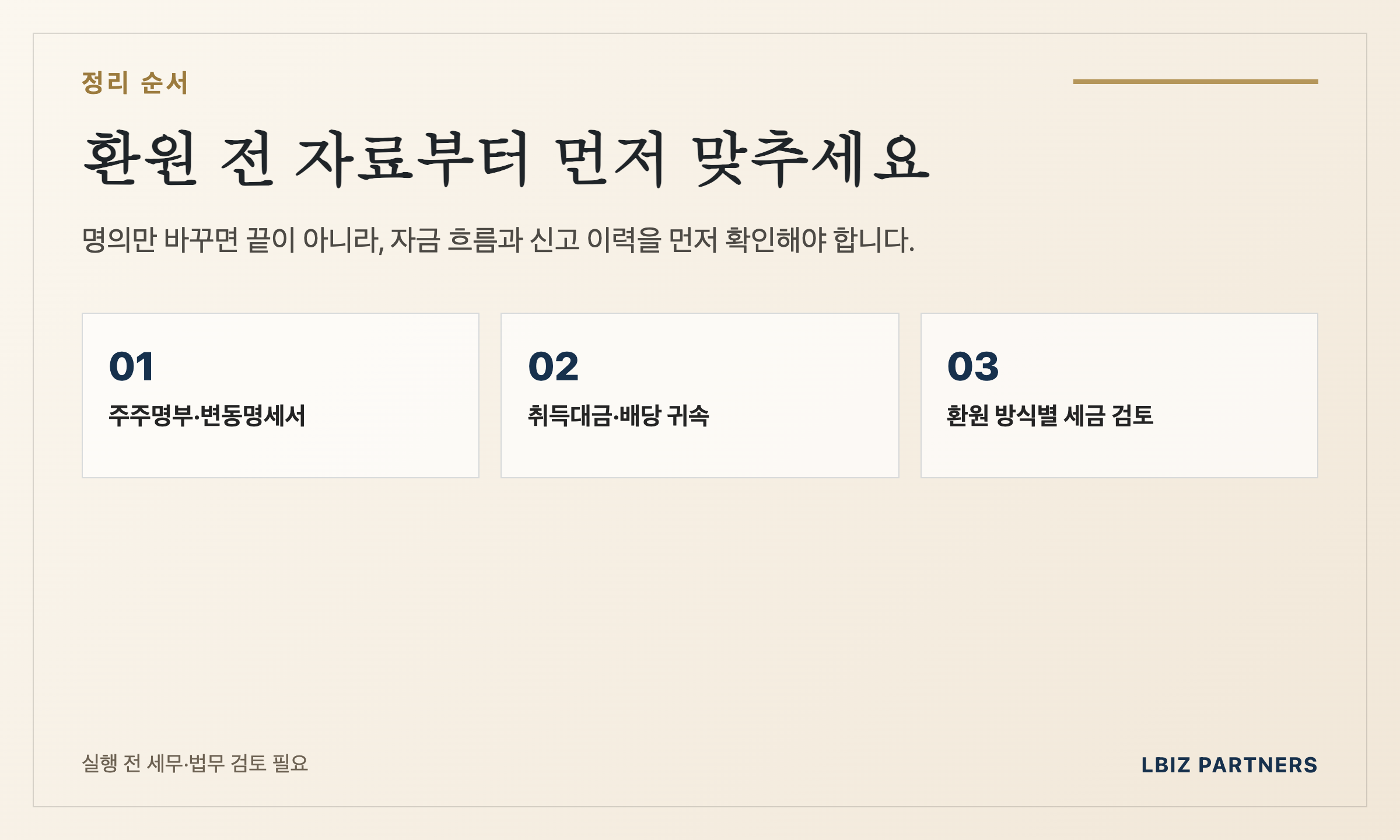차명주식 환원 전 점검 순서